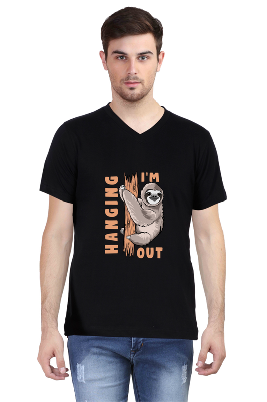 Men's Funny & Queen SVG V Neck T-Shirt - hanging