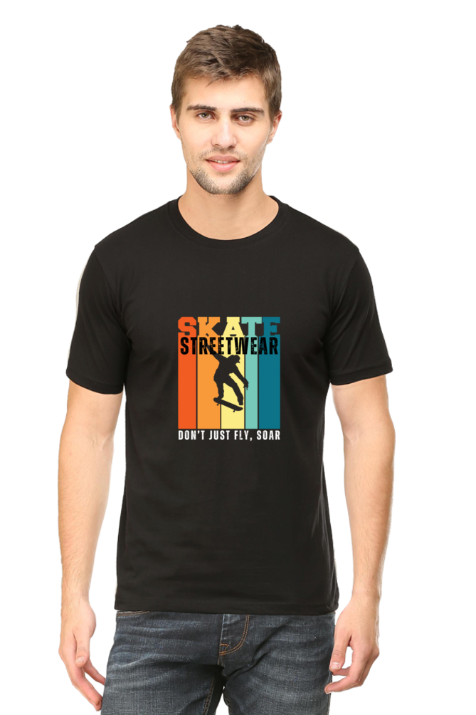 Skateboarding Unisex Cotton Round Neck T-shirt