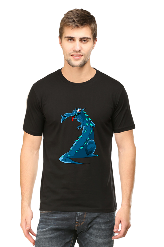 Men's Animal's & Monster's Cotton Round Neck T-Shirt - dinosaur