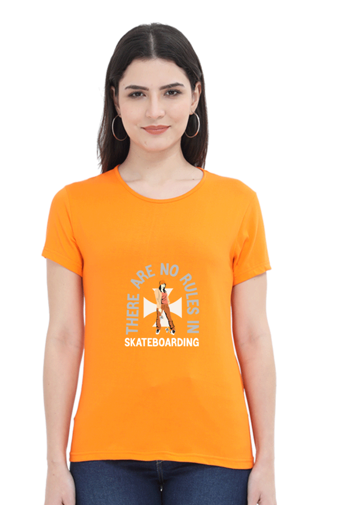 Women  Skateboard Half Sleeve T-Shirt - No rules