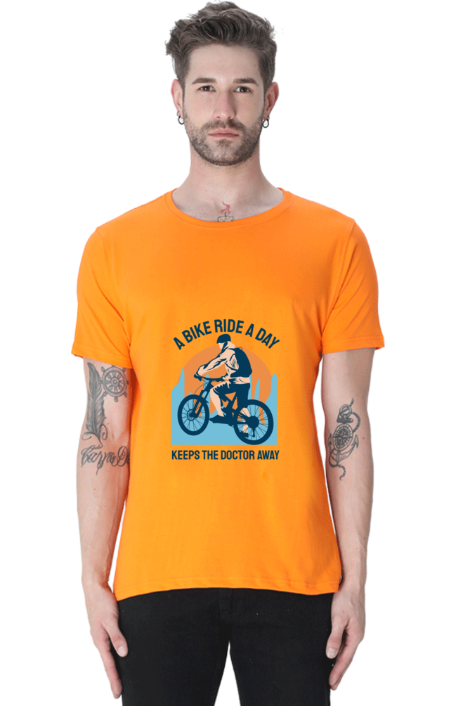 Men's Rider Cotton Round Neck T-Shirt - bike ride