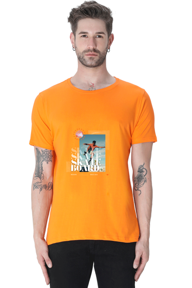 Skateboarding Unisex Cotton Round Neck T-shirt