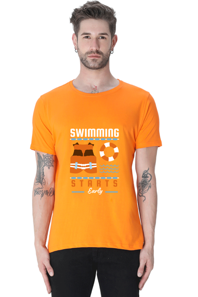 Men's Round Neck Swimming T-Shirt - Starts