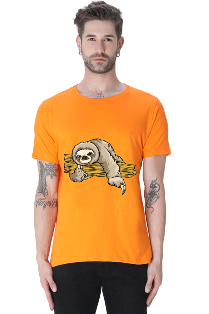 Men's Round Neck Sloth T-Shirt - Cuddle