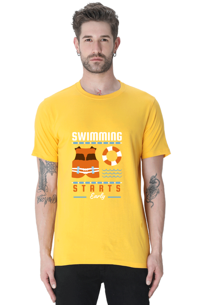 Men's Round Neck Swimming T-Shirt - Starts
