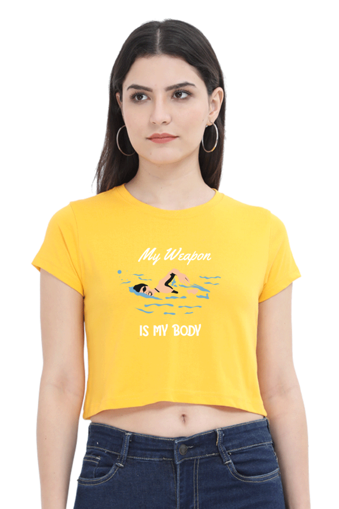 Women's Swimming Crop Top - Weapon