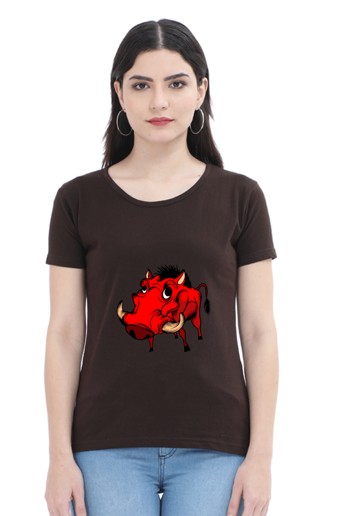 Women’s Round Neck Printed Animal's & Monster's T-Shirts -  monster rino