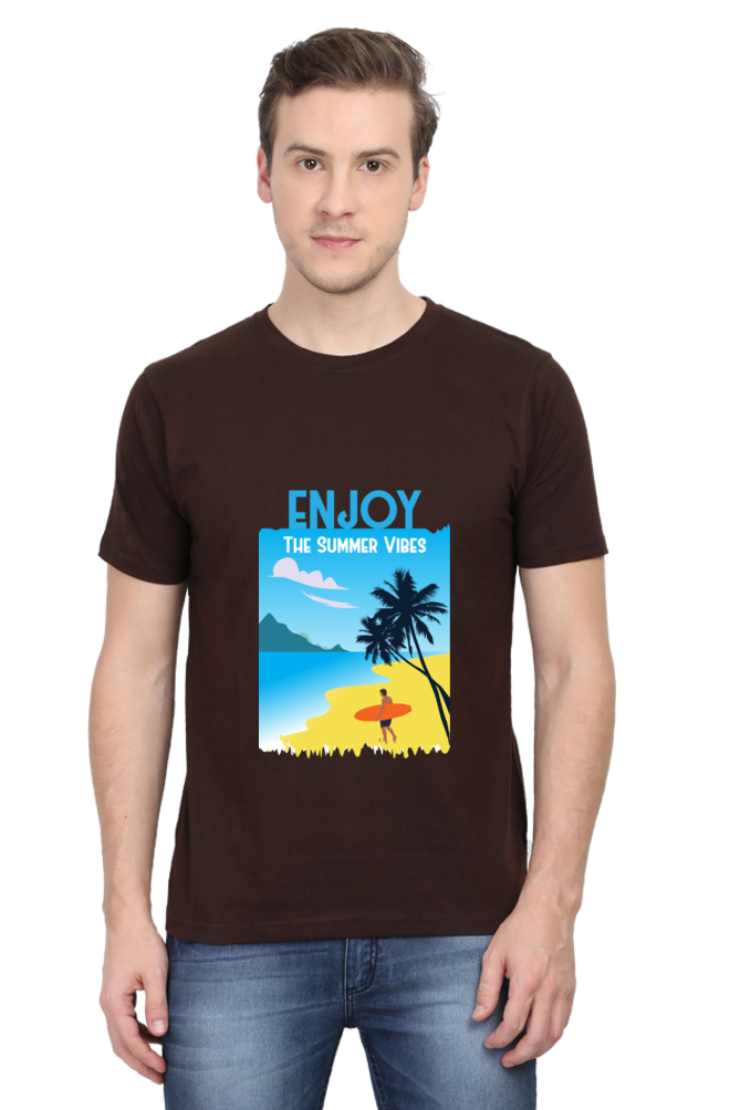 Men's Round Neck Summer T-Shirt - Vibe