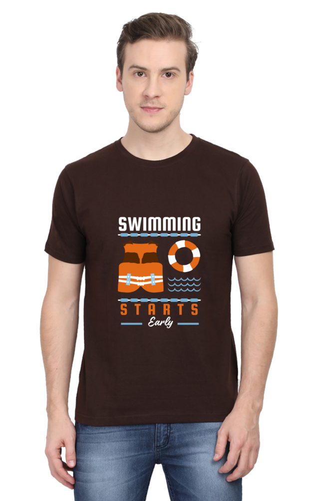 Men's Round Neck Swimming T-Shirt - Starts