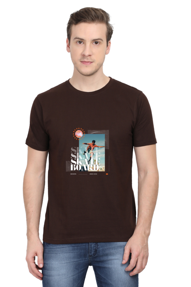 Skateboarding Unisex Cotton Round Neck T-shirt