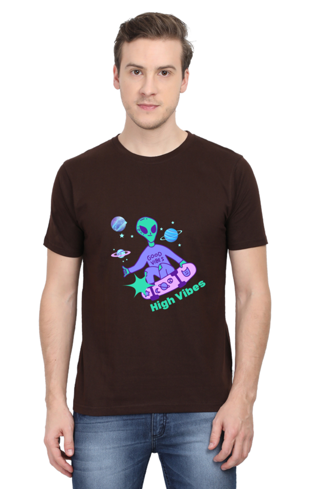 Men's Round Neck T-Shirt - High Vibes