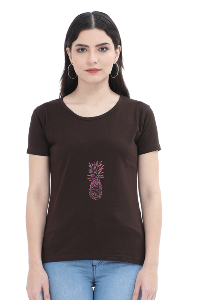 Women’s Round Neck Printed Minimalistic T-Shirts -  Fruit