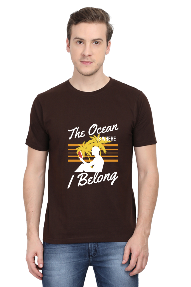 Men's Round Neck Summer T-Shirt - Ocean