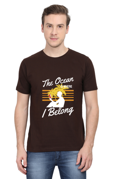 Men's Round Neck Summer T-Shirt - Ocean