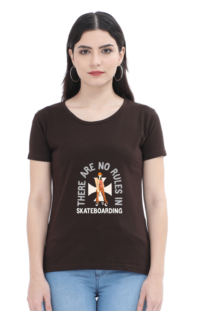 Women  Skateboard Half Sleeve T-Shirt - No rules