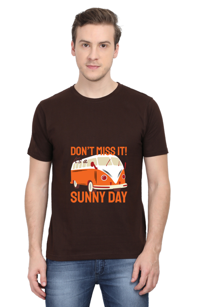 Men's Round Neck Summer T-Shirt - Sunny Day