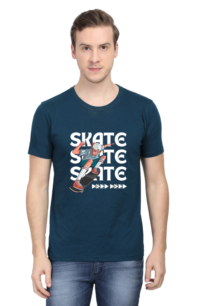 Skateboarding Unisex Cotton Round Neck T-shirt