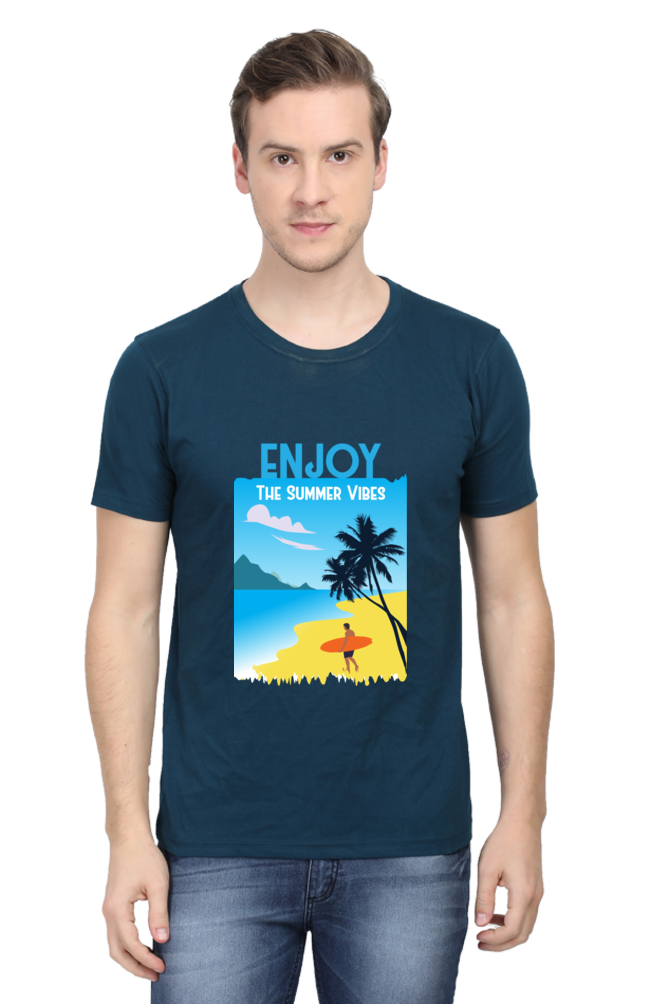 Men's Round Neck Summer T-Shirt - Vibe