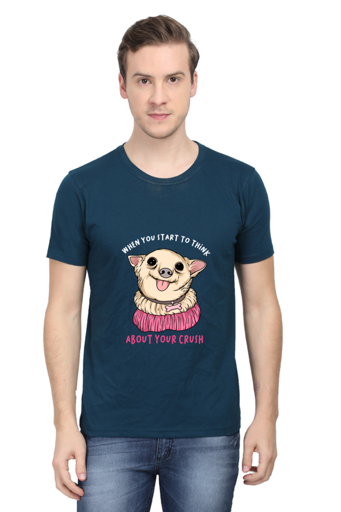 Men's Funny & Queen SVG Round Neck T-Shirt - crush
