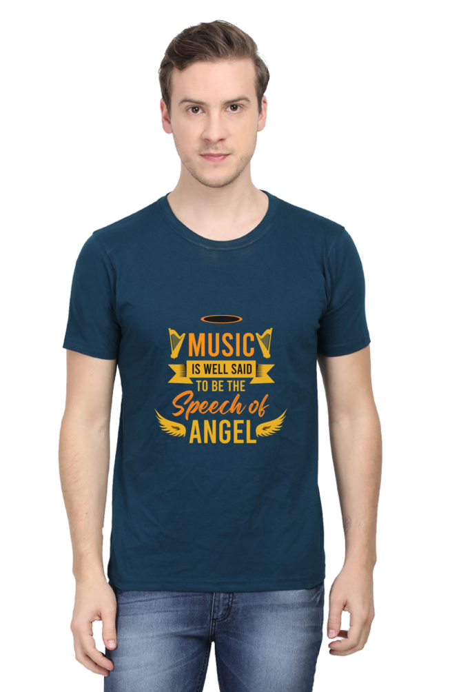 Music Unisex Cotton Round Neck T-shirt - Speech of Angle