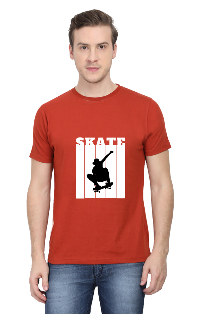 Skateboarding Unisex Cotton Round Neck T-shirt