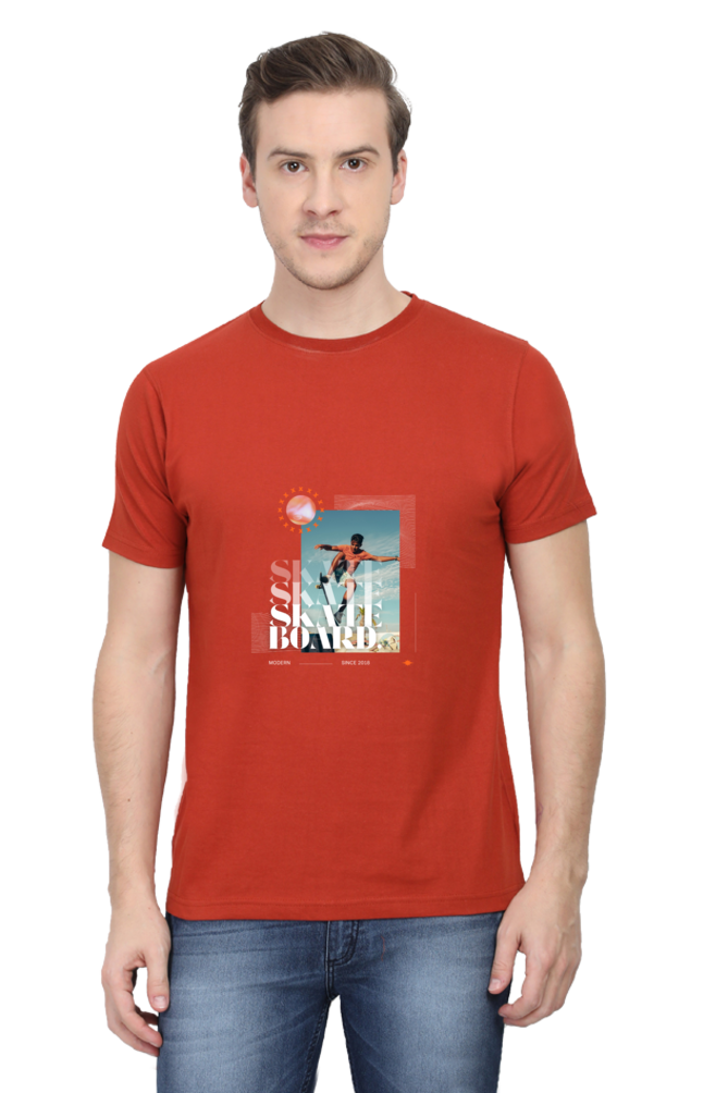 Skateboarding Unisex Cotton Round Neck T-shirt