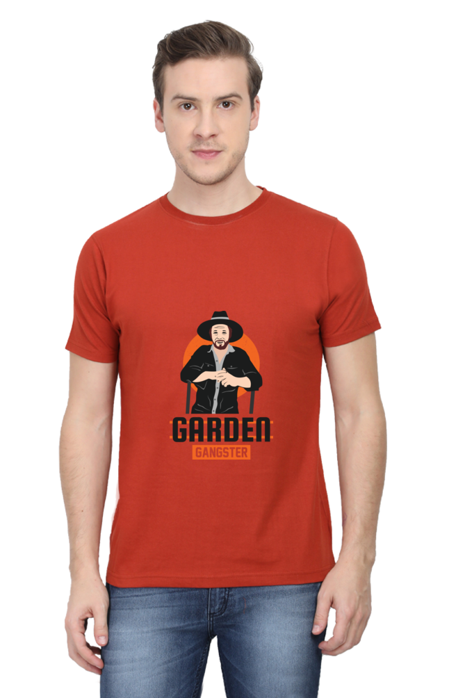 Men's Gardening Cotton Round Neck T-Shirt - gangster