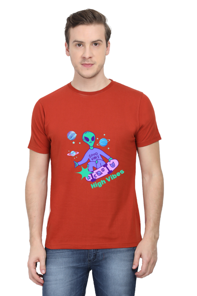 Men's Round Neck T-Shirt - High Vibes
