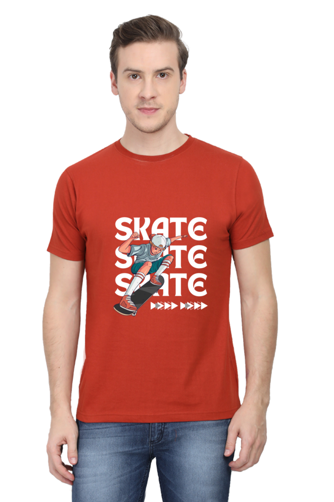 Skateboarding Unisex Cotton Round Neck T-shirt