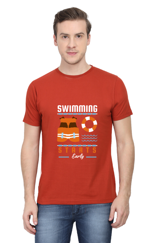 Men's Round Neck Swimming T-Shirt - Starts