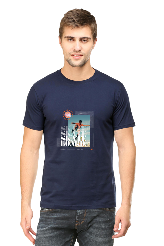 Skateboarding Unisex Cotton Round Neck T-shirt