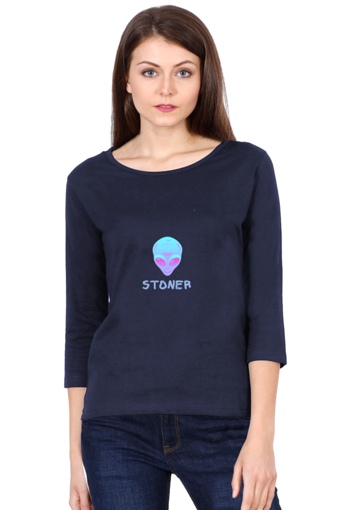 Women’s Full Sleeve T-Shirt - Alien Face
