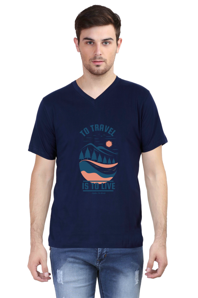 Men's Adventure V Neck T-Shirt - travel