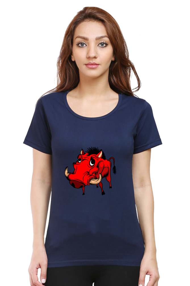 Women’s Round Neck Printed Animal's & Monster's T-Shirts -  monster rino