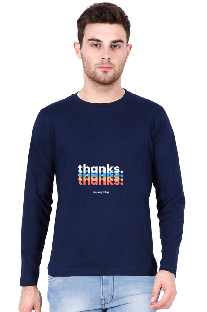 Men’s  Minimalistic Full Sleeve - T Shirt - Thanks