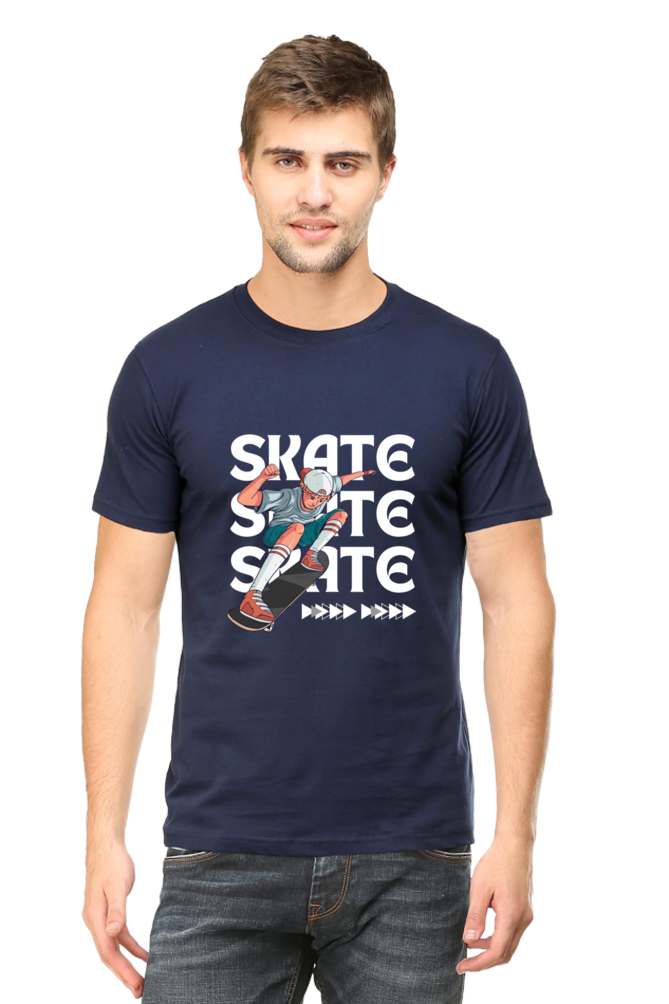 Skateboarding Unisex Cotton Round Neck T-shirt