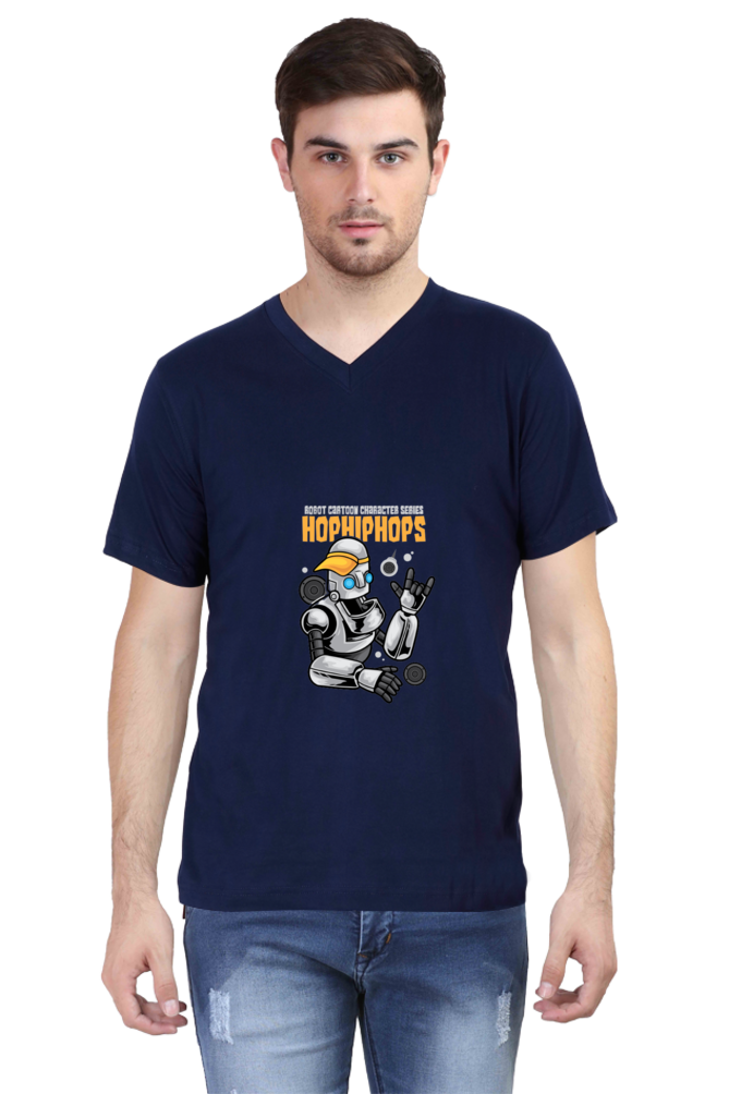 Men's Dance V Neck T-Shirt - robot urban hip-hop