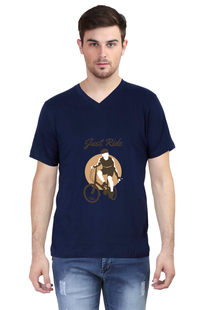 Men's BMX V Neck T-Shirt - just ride
