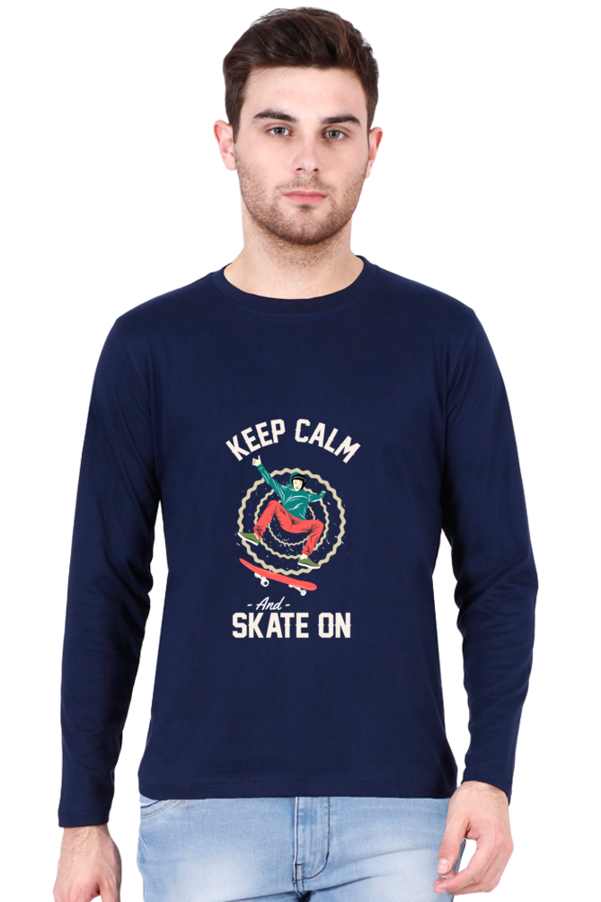 Men’s  Skateboard Full Sleeve - T Shirt  - Keep Calm