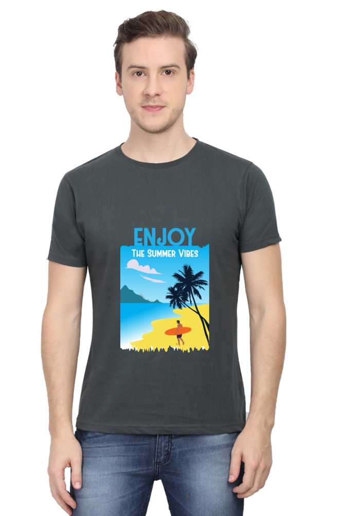 Men's Round Neck Summer T-Shirt - Vibe