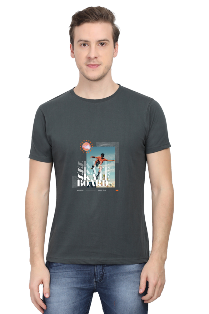 Skateboarding Unisex Cotton Round Neck T-shirt