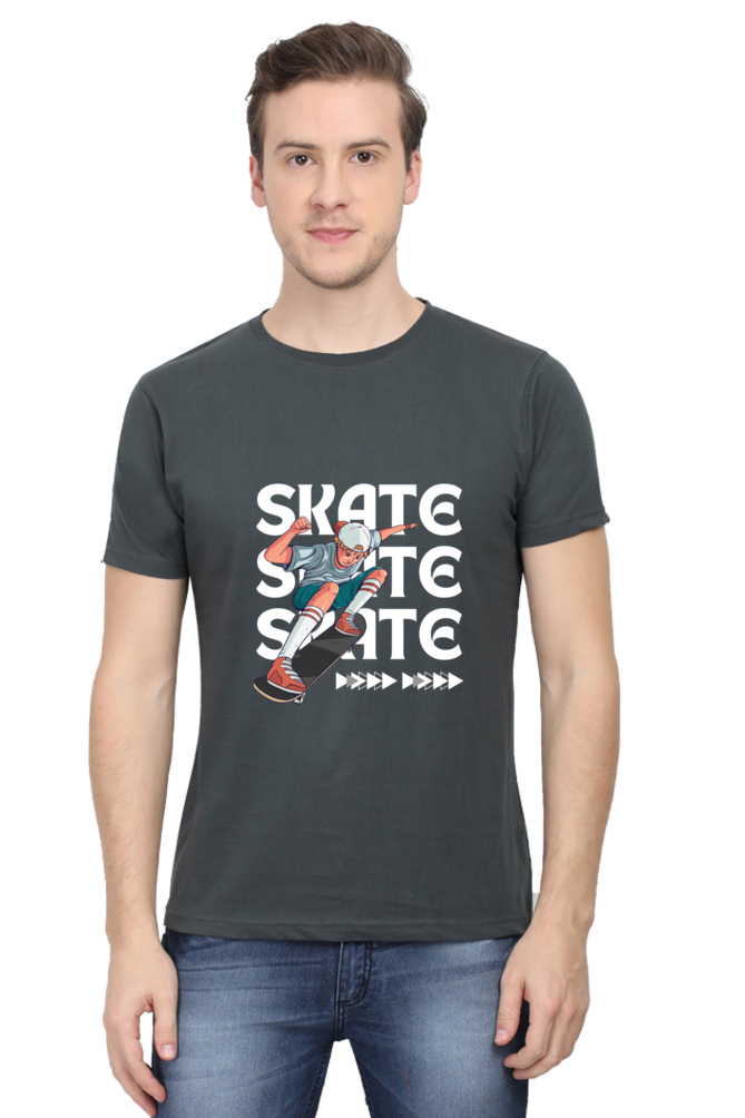 Skateboarding Unisex Cotton Round Neck T-shirt