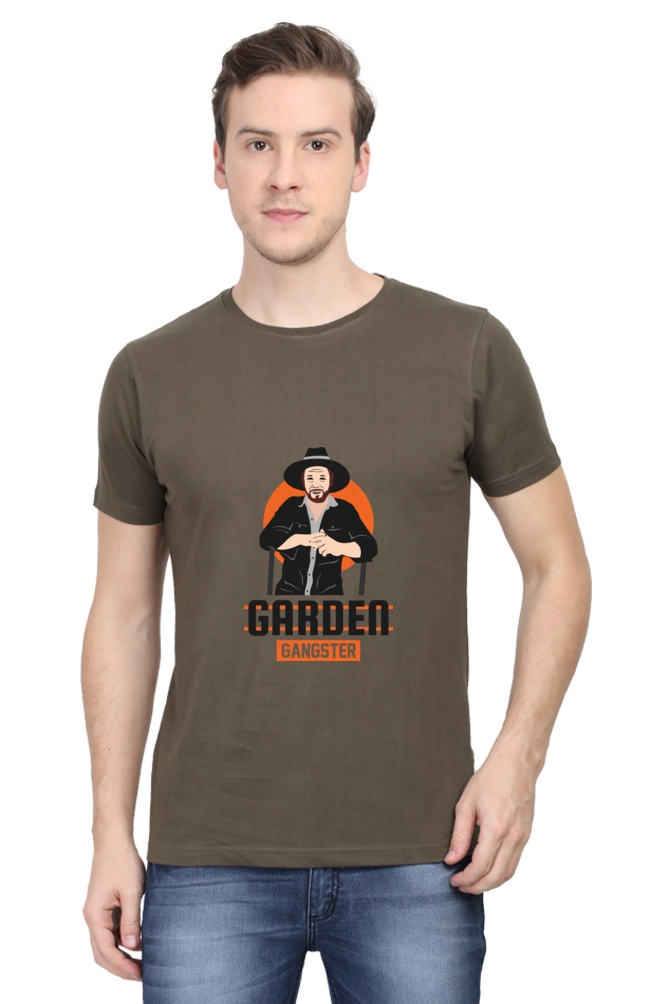 Men's Gardening Cotton Round Neck T-Shirt - gangster