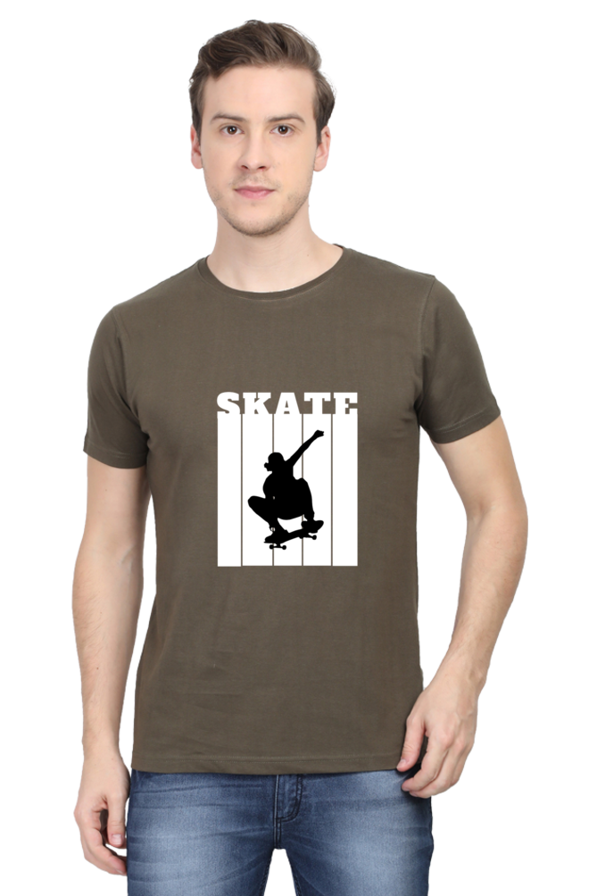 Skateboarding Unisex Cotton Round Neck T-shirt