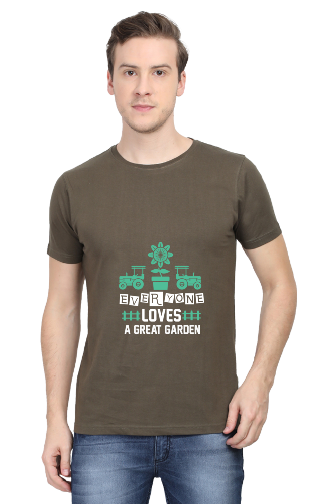 Men's Gardening Cotton Round Neck T-Shirt - great