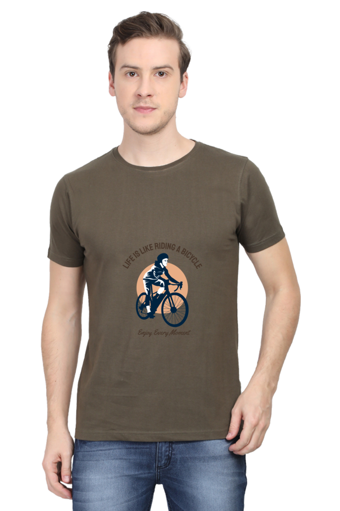 Men's Rider Cotton Round Neck T-Shirt - life