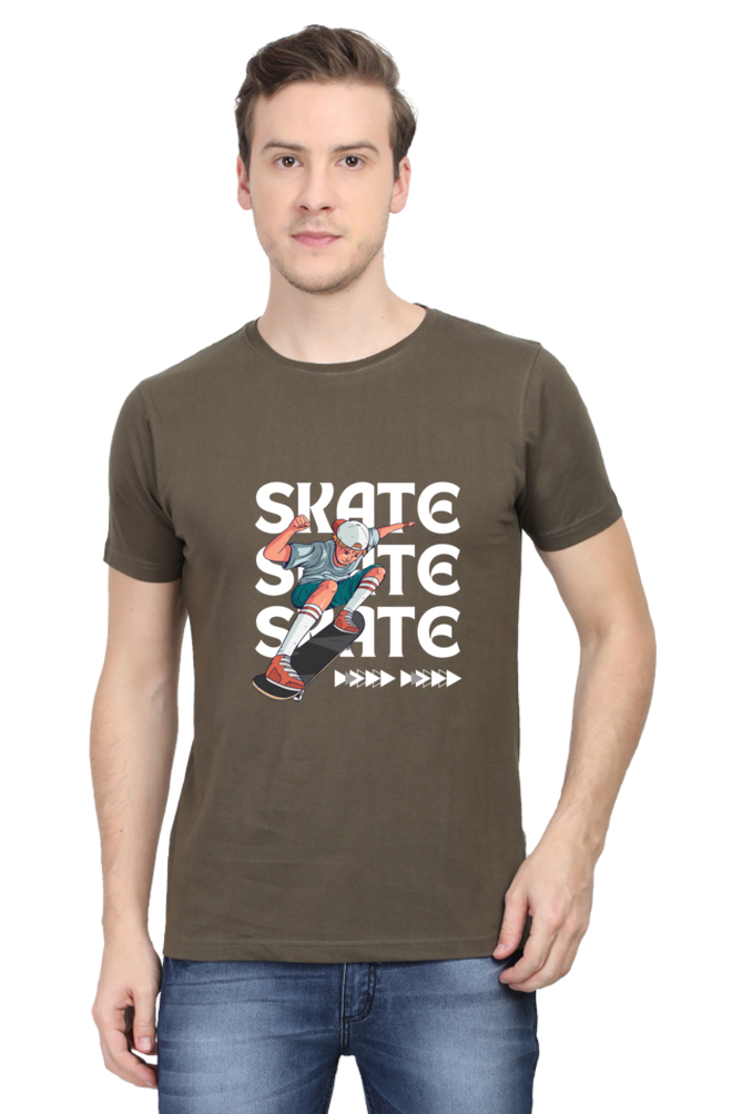 Skateboarding Unisex Cotton Round Neck T-shirt