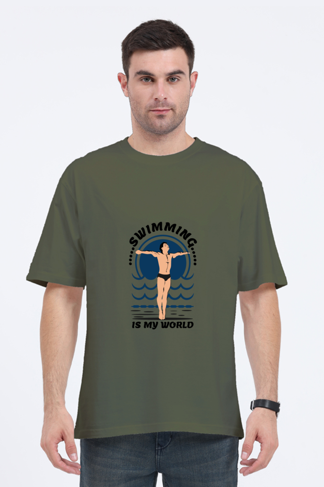 Men Swimming Oversized Classic T Shirt  - My World