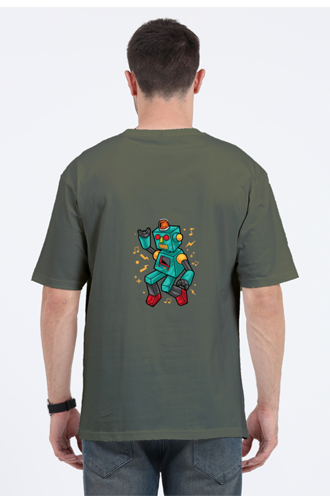 Men Oversized Classic Dance T Shirt - dancing robo