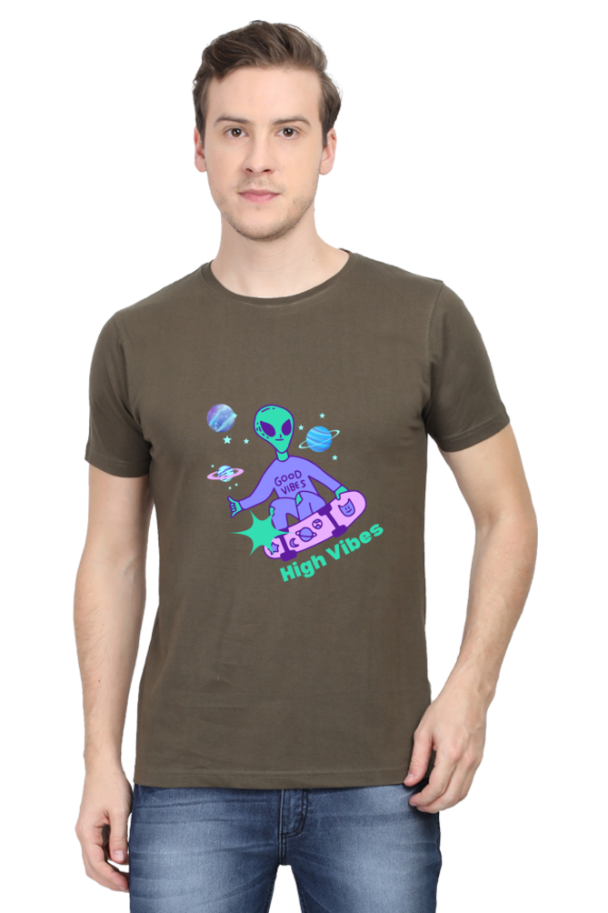 Men's Round Neck T-Shirt - High Vibes